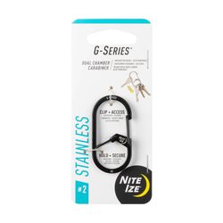 Nite Ize G-Series Stainless Steel Black Dual Chamber Carabiner