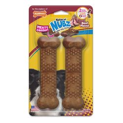 Nylabone NUBZ Beef Chews For Dogs 3.6 oz 7.25 in. 2 pk