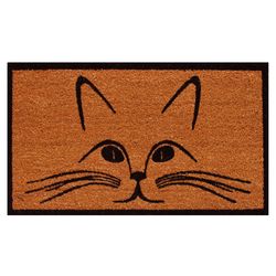 Home & More 1.42 ft. W X 2.42 ft. L Multi-color Purrfection Cat Coir Door Mat