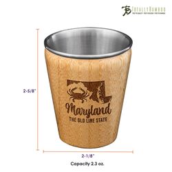 Totally Bamboo 2 oz Brown/Silver Stainless Steel/Wood Maryland Shot Glass