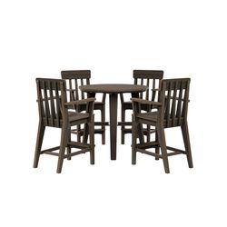 Breeo 5 pc Brazilian Walnut Poly Lumber Dining Set