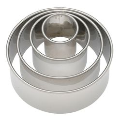 Ateco Silver Stainless Steel Round Cookie Cutter Set