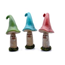 Marshall Home and Garden Assorted Ceramic 2 in. H X 1.5 in. L X 1.5 in. W Mushroom Man Figurine
