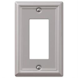 Amerelle Chelsea Brushed Nickel 1 gang Stamped Steel Decorator Wall Plate 1 pk