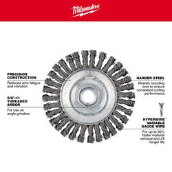 Milwaukee 4 in. Stringer Bead Wire Wheel Brush Carbon Steel 12000 rpm 1 pc