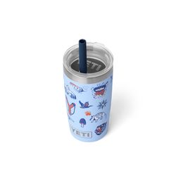 YETI Rambler Jr. 10 oz Big Sky Summer Camp BPA Free Kids Cups with Silicone Straw