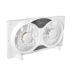 Perfect Aire 9 in. H 3 speed Electronically Reversible Twin Window Fan Remote Control