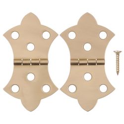 Ace 1-11/16 in. W X 3-1/16 in. L Polished Brass Brass Decorative Hinge 2 pk