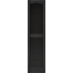 Builders Edge 60 in. H X 14.5 in. W Black Louvered Vinyl Shutter 2 pk