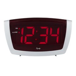 La Crosse Technology Equity 2 in. Silver Alarm Clock LED Battery Operated