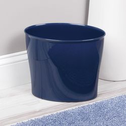 InterDesign Nuvo 3 gal Navy Plastic Oval Trash Can