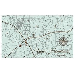 Fire & Pine 15 in. H Seaglass Wood Custom Map