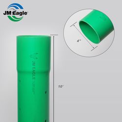 JM Eagle 3034 (SDR35) PVC Sewer Perforated 4 in. D X 10 ft. L Bell 0 psi