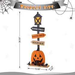 Glitzhome Lantern Lamp Post with Timer Porch Decor 1 pc