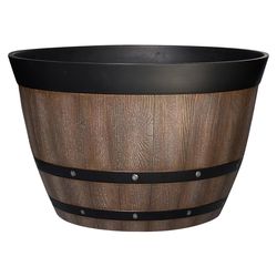 Southern Patio 9.1 in. H X 15.4 in. W X 15.4 in. D Resin Pinot Barrel Oak