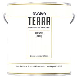 Evolve Terra Satin White Paint and Primer Exterior and Interior 1 gal