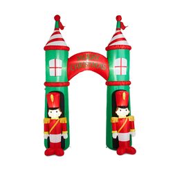 Glitzhome LED 122 in. Arch Gate with Soldiers Inflatable