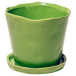Chive Tika 5 in. D Ceramic Flower Pot Green
