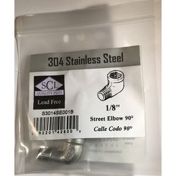 Smith-Cooper 1/8 in. FPT X 1/8 in. D FPT Stainless Steel Street Elbow