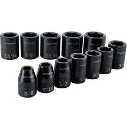 CRAFTSMAN 1/2 in. drive SAE 6 Point Shallow Impact Socket Set 12 pc