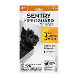 Sentry Fiproguard Liquid Dog Flea and Tick Drops 9.70%Fipronil and 90.30%Other Ingredients 0.023 oz