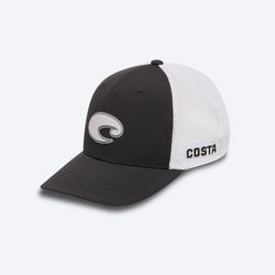 Costa Poly Performance Trucker Hat Black/White L/XL
