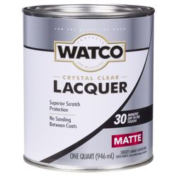 WATCO Matte Crystal Clear Oil-Based Alkyd Wood Finish Lacquer 1 qt