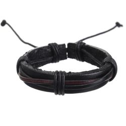 Mad Man Mens Kingston Black/Brown Bracelet Leather