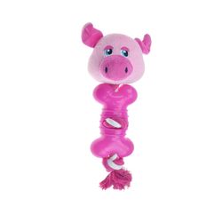 Boss Pet Pet Park Blvd For Dog Multicolored Ropers Pig Dog Toy 1 pk