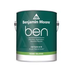 Benjamin Moore Ben Semi-Gloss White Paint and Primer Interior 1 gal