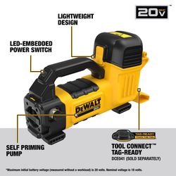 DeWalt 20V MAX 270 gal Polycarbonate Automatic Battery Transfer Pump