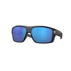 Costa Diego Sunglasses Men's Matte Black Frame Blue Mirror 580G Lens Polarized