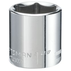 Craftsman 1 in. S X 3/8 in. drive S SAE 6 Point Shallow Shallow Socket 1 pc