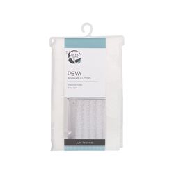 Zenna Home 72 in. H X 70 in. W White Just Leaves Shower Curtain PEVA