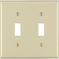 Leviton Ivory 2 gang Thermoset Plastic Toggle Wall Plate 1 pk