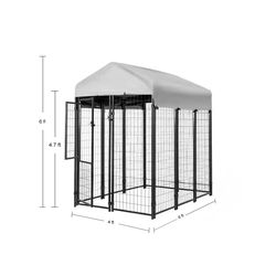 KennelMaster Medium Welded Wire Mesh Pet Kennel Black 72 in. H X 48 in. W X 48 in. D