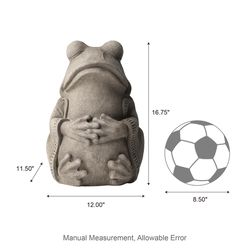 Glitzhome Gray Fiberglass 16.75 in. H X 12 in. L X 11.5 in. W Zen-Style Frog Statue