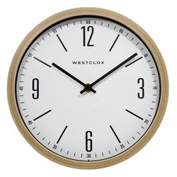 Westclox 10 in. L X 10 in. W Indoor Contemporary Analog Wall Clock Glass/Plastic Beige