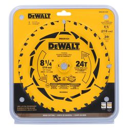 DEWALT 8-1/4 in. D X 5/8 in. Tungsten Carbide Tipped Circular Saw Blade 24 teeth 1 pk