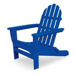 Ivy Terrace Classics Pacific Blue HDPE Frame Adirondack Foldable Chair