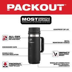 Milwaukee 18 oz Black Mug with Lid
