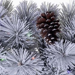 Celebrations Home 24 in. D X 2 ft. L LED Prelit Multicolored Snowy Scotch Pine Teardrop Garland