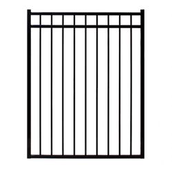 Fortress Building Products Athens 48 in. H X 1 in. W X 48  L Black Aluminum Fence Gate