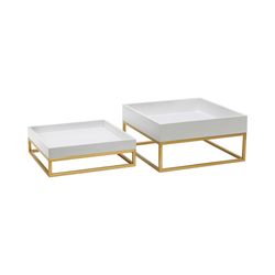 Tripar 2.5 in. H X 13.2 in. W X 13.2 in. D Gold/White Tray Set