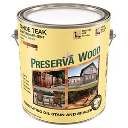 Preserva Wood Semi-Transparent Tahoma Brown Oil-Based Oil Penetrating Wood Stain/Sealer 1 gal
