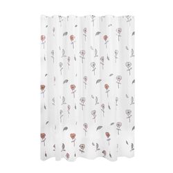iDesign 72 in. H X 72 in. W White Floating Flowers Frost Shower Curtain PEVA
