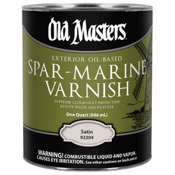 Old Masters Satin Clear Oil-Based Marine Spar Varnish 1 qt