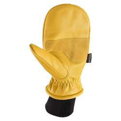 Wells Lamont Hyrahyde Men's Indoor/Outdoor Work Mittens Black/Yellow L 1 pair