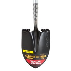 Truper Tru Pro 58 in. Steel Round Digging Shovel Steel Handle