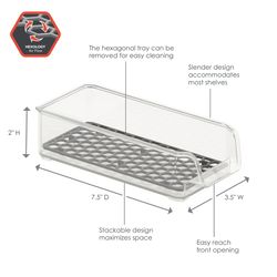 Spectrum 2.25 in. H X 4 in. W X 9 in. D Plastic Fridge Bins Storage